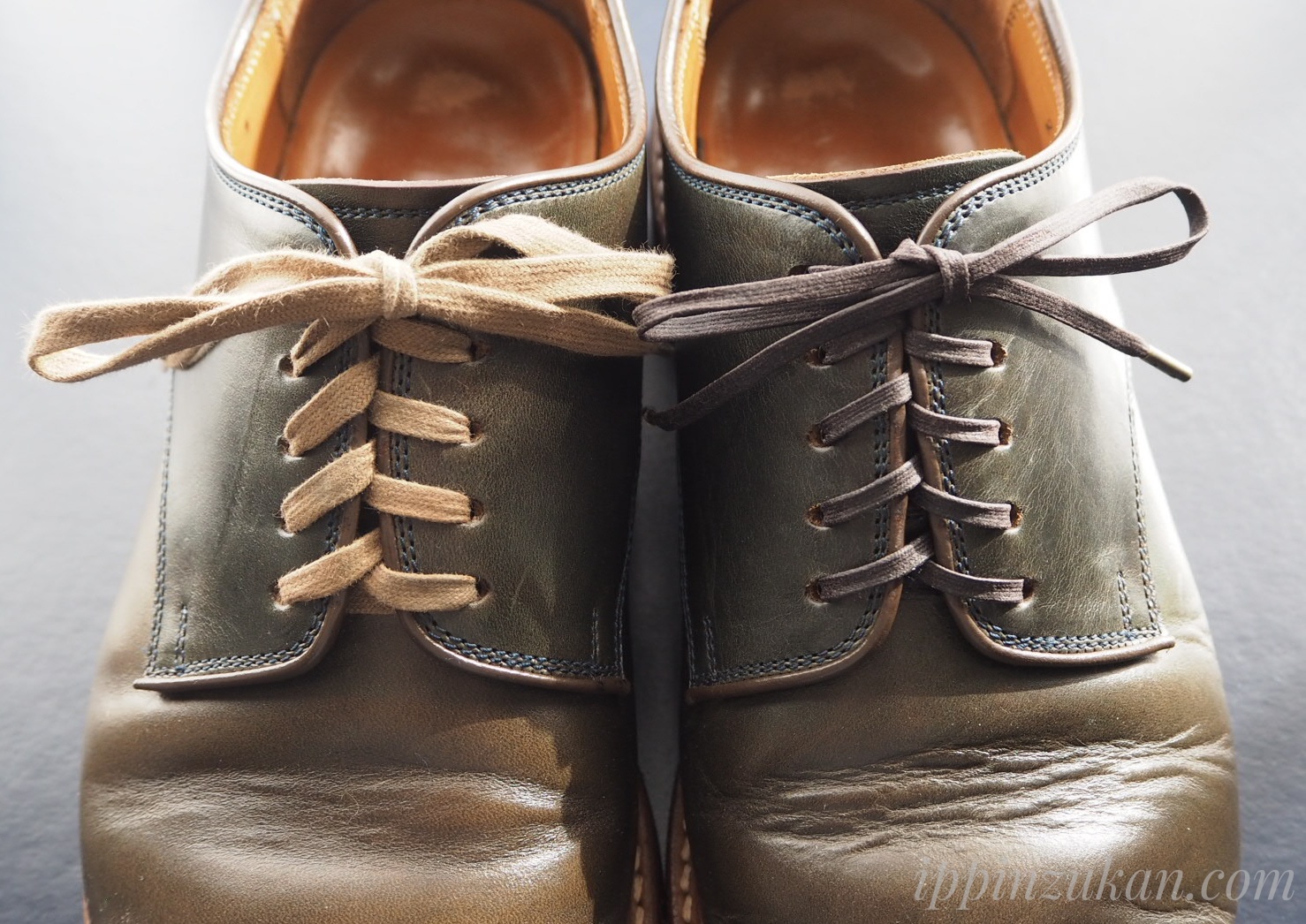 靴紐を紗乃織靴紐(さのはたくつひも)の組紐・蝋平へ交換 | 男の逸品図鑑